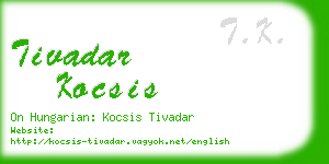 tivadar kocsis business card